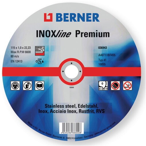 Disque à tronçonner INOXline Premium 115X1,0X22,2 moyeu plat